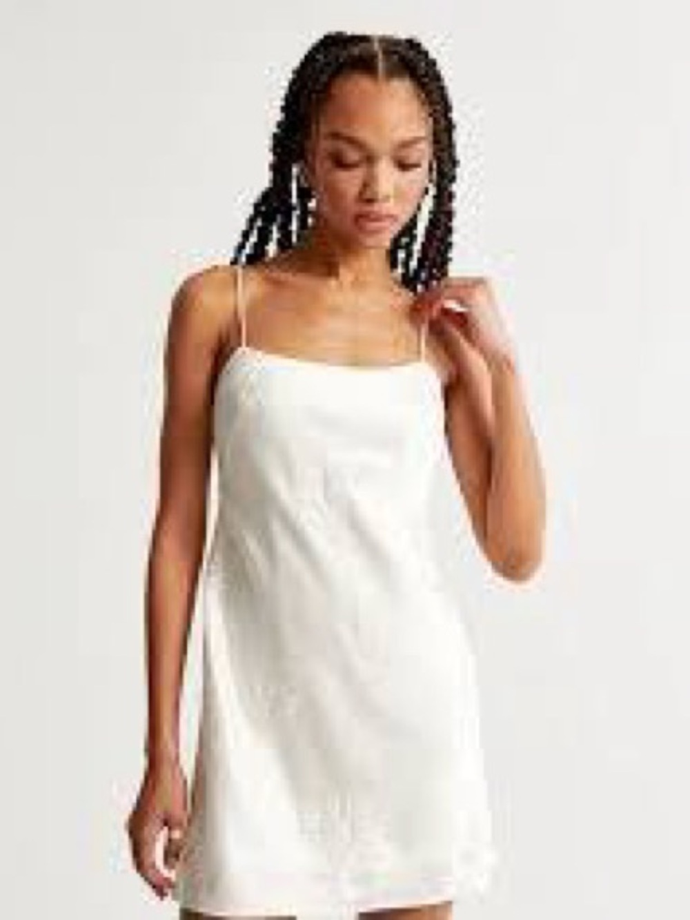 Abercrombie & Fitch White Satin Slip Dress